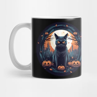 American Shorthair Black Cat Halloween, Cat Lover Mug